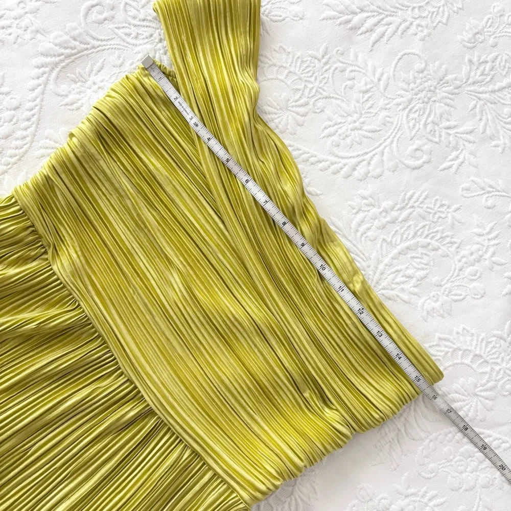 Lulu's Lime Green One-Shoulder Maxi Dress - Picture 6 of 7